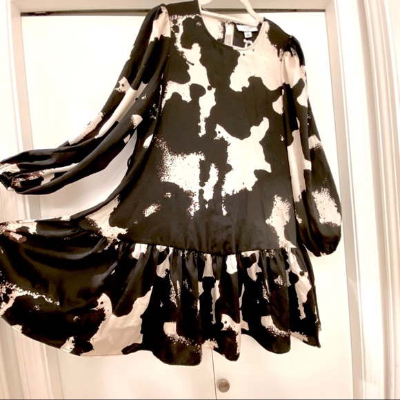 Alexis Black + White (Off-White) Long Sleeve Dress, M - Picture 5 of 16